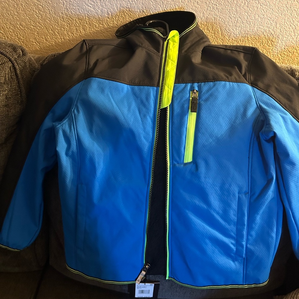 Gerry Weber Kids Raincoat in Blue and Black with Neon Accents